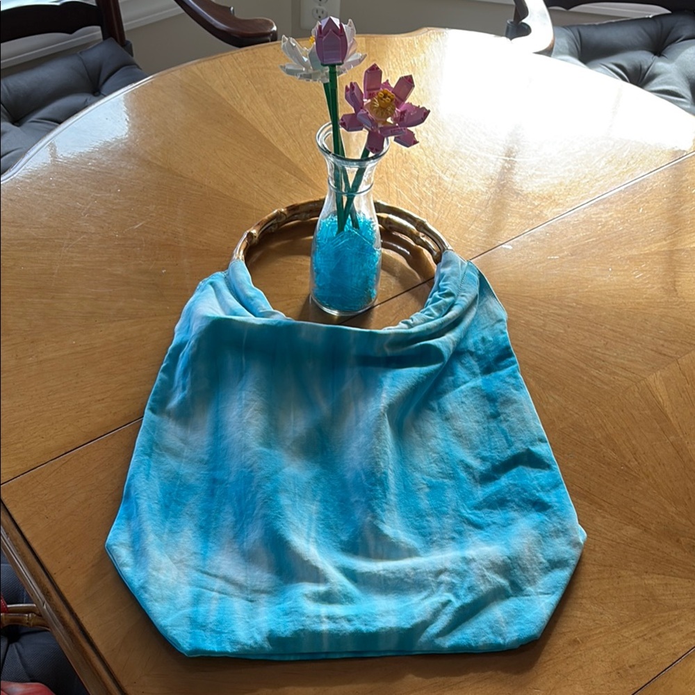 Land’s End Reversible Blue Tie-Dye Tote Bag NWT